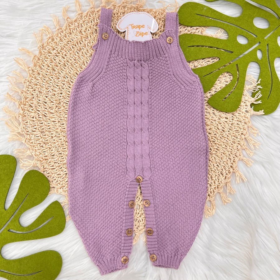 Jardineira de linha pipoca lilás